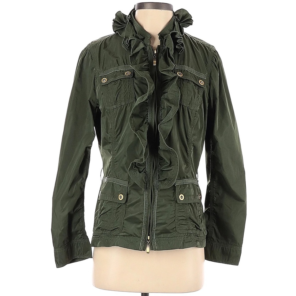 White House Black Market Ruffle Utility Jacket